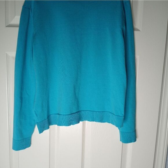 Charter Club L Blue Longsleeves SILK Blend Button Up Women's Cardigan Sweater - Picture 5 of 5